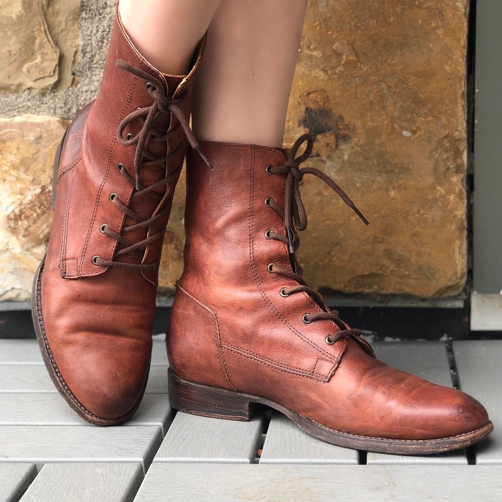Frye Combat Boots, Size 8